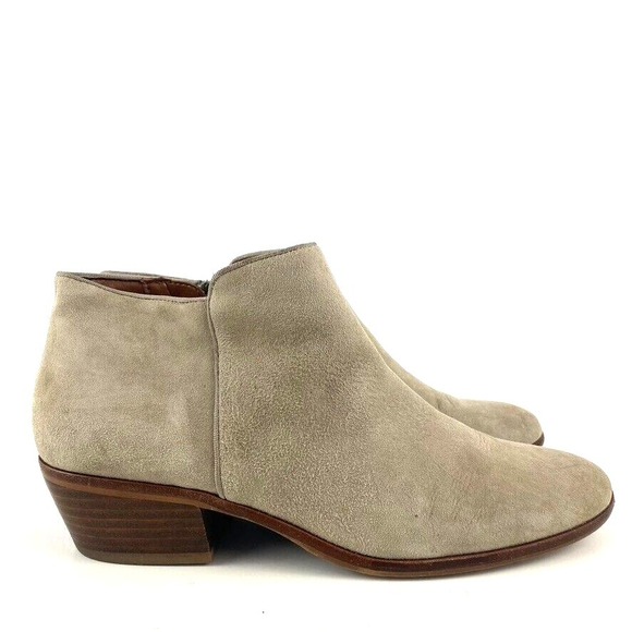 Sam Edelman Womens Petty Putty Gray Suede Leather Zip Ankle Bootie Size 8.5 - Picture 1 of 9